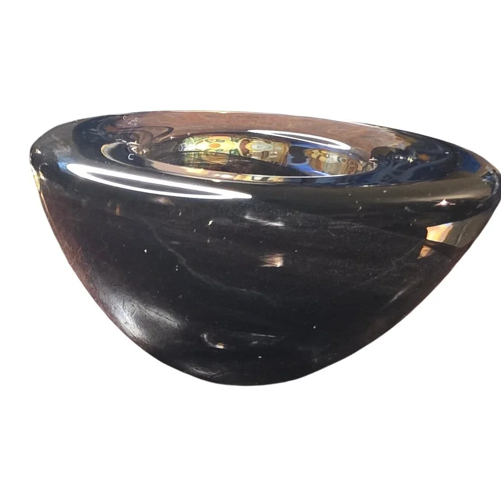 Votive Bowl Kosta Boda Atoll Art Glass Anna Ehrner Brown